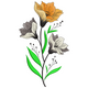 Elegant Wildflower Stem Embroidery Design, Instant Download
