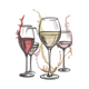 Elegant Wine Glasses Embroidery Design, Celebration Machine Embroidery Pattern, Instant Download