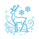 Elegant Winter Deer with Snowflakes Embroidery Design, Instant Download