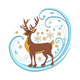 Elegant Winter Reindeer Embroidery Design, Instant Download