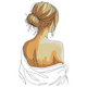 Elegant Woman Back Pose Embroidery Design, Instant Download