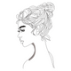 Elegant Woman Face LINE Art Embroidery Design, Machine Embroidery Pattern, Instant Download