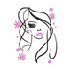 Elegant Woman Face Line Art Embroidery Design, Instant Download