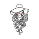 Elegant Woman Line Art Embroidery Design, Fashion Machine Embroidery, Instant Download