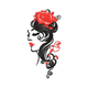 Elegant Woman Rose Hair Embroidery Design, Instant Download
