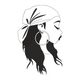 Elegant Woman Side Profile Embroidery Design, Instant Download
