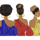Elegant Women Trio Embroidery Design, Instant Download