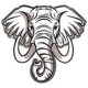 Elephant Head Embroidery Design, Instant Download