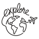Explore World Travel Embroidery Design, Globe Airplane Machine Embroidery Pattern, Instant Download