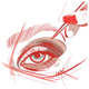 Eye Makeup Line Art Embroidery Design, Beauty Liner Sketch