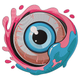 Eyeball Splash Embroidery Design, Machine Embroidery Pattern, Instant Download