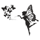 Fairy Blowing Butterflies Embroidery Design V2, Instant Download