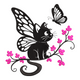 Fairy Cat Butterfly Embroidery Design, Whimsical Cat Wings, Instant Download