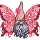 Fairy Gnome Butterfly Wings Embroidery Design, Instant Download