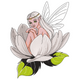 Fairy Sitting in Flower Embroidery Design, Instant Download