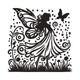 Fairy with Butterfly Embroidery Design, Instant Download