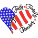 Faith Family Freedom Heart Embroidery Design, Instant Download