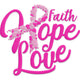 Faith Hope Love Embroidery Design, Breast Cancer Awareness Pink Ribbon, Instant Download