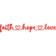 Faith Hope Love Script Embroidery Design, Red Cursive Pattern, Instant Download