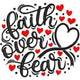 Faith Over Fear Embroidery Design, Instant Download
