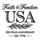 Faith & Freedom USA 250 Year Anniversary Embroidery Design, Instant Download