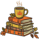 Fall Books and Coffee Embroidery Design, Instant Download