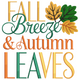 Fall Breeze & Autumn Leaves Embroidery Design, Instant Download