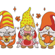 Fall Gnome Trio Embroidery Design, Autumn Machine Embroidery Pattern, Instant Download