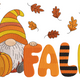 Fall Gnome with Pumpkin Embroidery Design, Instant Download