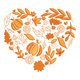 Fall Heart Outline Embroidery Design, Instant Download