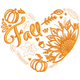 Fall Heart Sunflower Embroidery Design, Instant Download
