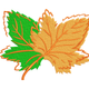 Fall Leaves Duo Embroidery Design, Instant Download