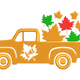 Fall Leaves Truck Embroidery Design, Instant Download