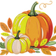 Fall Pumpkins & Leaves Embroidery Design, Instant Download