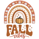 Fall Vibes Rainbow Pumpkin Embroidery Design, Instant Download