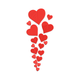Valentine Falling Hearts Embroidery Design, Instant Download