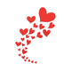 Falling Hearts Valentine Embroidery Design, Instant Download