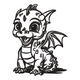 Fantasy Dragon Embroidery Design, Instant Download