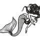 Fantasy Mermaid Silhouette Embroidery Design, Instant Download
