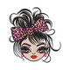 Fashion Girl Face Embroidery Design, Instant Download