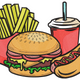 Fast Food Combo Embroidery Design, Instant Download