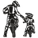 Father and Child Motorcycle Silhouette Embroidery Design, Instant Download