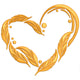 Feather Heart Line Art Embroidery Design, Instant Download