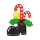 Festive Candy Cane Boots Christmas Embroidery Design, Instant Download