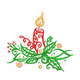 Festive Christmas Candle with Holly Embroidery Design, Machine Embroidery Pattern, Instant Download
