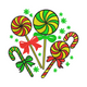 Festive Christmas Candy Embroidery Design, Instant Download