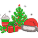 Festive Christmas Embroidery Design, Instant Download