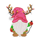 Festive Christmas Gnome Embroidery Design, Instant Download