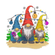 Festive Christmas Gnome Trio Embroidery Design, Instant Download