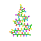 Festive Christmas Light Tree Embroidery Design, Instant Download